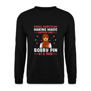 Friseur Friseur Hairapist Haarstyling Haare - Unisex Pullover - Schwarz - Vorne - Alina (178cm) & Michal (187cm)