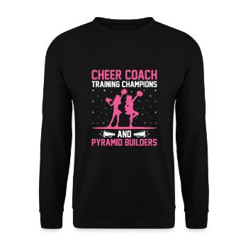 Cheerleading Coach Cheer Coach Cheerleader Cheer T - Unisex Pullover - Schwarz - Vorne - Alina (178cm) & Michal (187cm)