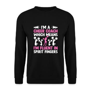 Cheerleading Coach Cheer Coach Cheerleader Cheer T - Unisex Pullover - Schwarz - Vorne - Alina (178cm) & Michal (187cm)