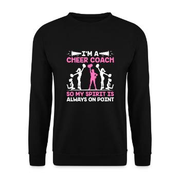 Cheerleading Coach Cheer Coach Cheerleader Cheer T - Sweat-shirt Unisexe - noir - Devant - Alina (178cm) & Michal (187cm)