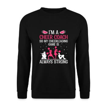 Cheerleading Coach Cheer Coach Cheerleader Cheer T - Sweat-shirt Unisexe - noir - Devant - Alina (178cm) & Michal (187cm)