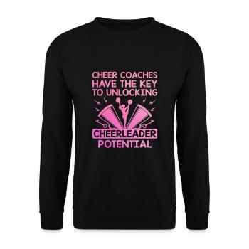 Cheerleading Coach Cheer Coach Cheerleader Cheer T - Sweat-shirt Unisexe - noir - Devant - Alina (178cm) & Michal (187cm)