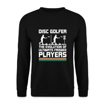 Disc Golf Spieler Disc Golfer Frisbee Spieler Par Pu - Unisex Pullover - Schwarz - Vorne - Alina (178cm) & Michal (187cm)