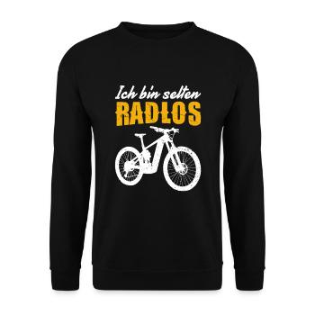 Selten Radlos: Das Herz schlägt fürs Fahrrad! - Unisex Pullover - Schwarz - Vorne - Alina (178cm) & Michal (187cm)