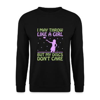 Disc Golf Player Disc Golfer Frisbee Player Par Pu - Unisex Sweatshirt - black - Front - Alina (178cm) & Michal (187cm)