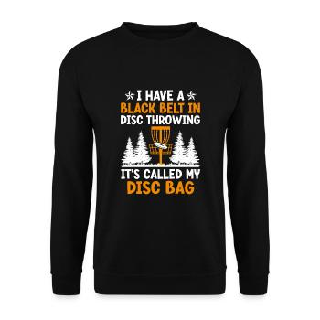 Disc Golf Player Disc Golfer Frisbee Player Par Pu - Unisex Pullover - Schwarz - Vorne - Alina (178cm) & Michal (187cm)