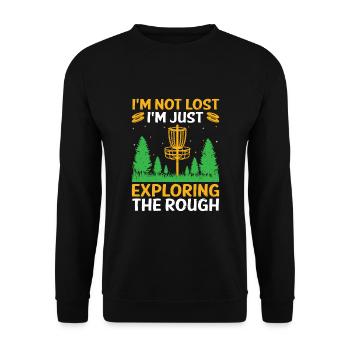 Disc Golf Player Disc Golfer Frisbee Player Par Pu - Unisex Pullover - Schwarz - Vorne - Alina (178cm) & Michal (187cm)