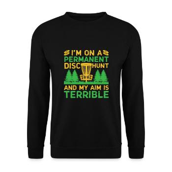 Disc Golf Player Disc Golfer Frisbee Player Par Pu - Unisex Pullover - Schwarz - Vorne - Alina (178cm) & Michal (187cm)