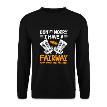 Disc Golf Player Disc Golfer Frisbee Player Par Pu - Unisex Pullover - Schwarz - Vorne - Alina (178cm) & Michal (187cm)