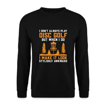 Disc Golf Player Disc Golfer Frisbee Player Par Pu - Unisex Sweatshirt - black - Front - Alina (178cm) & Michal (187cm)