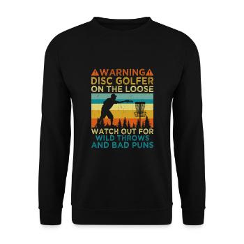 Disc Golf Player Disc Golfer Frisbee Player Par Pu - Unisex Pullover - Schwarz - Vorne - Alina (178cm) & Michal (187cm)