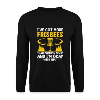 Disc Golf Player Disc Golfer Frisbee Player Par Pu - Unisex Pullover - Schwarz - Vorne - Alina (178cm) & Michal (187cm)