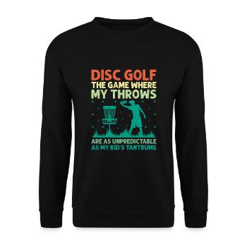 Disc Golf Player Disc Golfer Frisbee Player Par Pu - Unisex Sweatshirt - black - Front - Alina (178cm) & Michal (187cm)