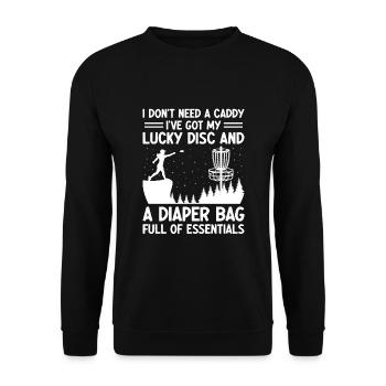 Disc Golf Player Disc Golfer Frisbee Player Par Pu - Unisex Pullover - Schwarz - Vorne - Alina (178cm) & Michal (187cm)
