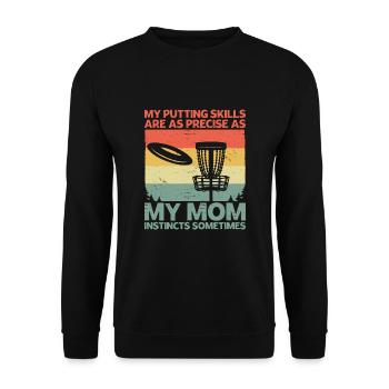 Disc Golf Player Disc Golfer Frisbee Player Par Pu - Unisex Pullover - Schwarz - Vorne - Alina (178cm) & Michal (187cm)