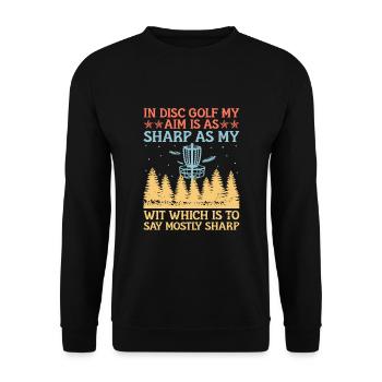 Disc Golf Player Disc Golfer Frisbee Player Par Pu - Unisex Sweatshirt - black - Front - Alina (178cm) & Michal (187cm)