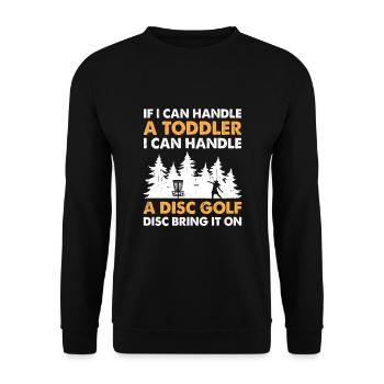Disc Golf Player Disc Golfer Frisbee Player Par Pu - Unisex Sweatshirt - black - Front - Alina (178cm) & Michal (187cm)