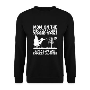 Disc Golf Player Disc Golfer Frisbee Player Par Pu - Unisex Pullover - Schwarz - Vorne - Alina (178cm) & Michal (187cm)