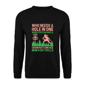 Disc Golf Player Disc Golfer Frisbee Player Par Pu - Sweat-shirt Unisexe - noir - Devant - Alina (178cm) & Michal (187cm)