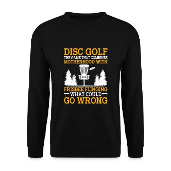 Disc Golf Player Disc Golfer Frisbee Player Par Pu - Unisex Sweatshirt - black - Front - Alina (178cm) & Michal (187cm)