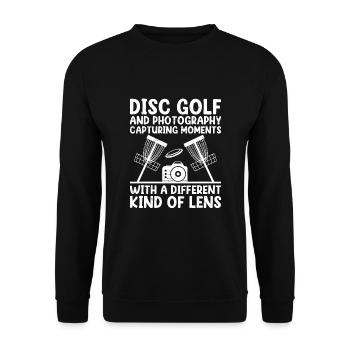 Disc Golf Player Disc Golfer Frisbee Player Par Pu - Unisex Pullover - Schwarz - Vorne - Alina (178cm) & Michal (187cm)