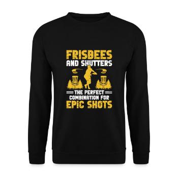 Disc Golf Player Disc Golfer Frisbee Player Par Pu - Unisex Pullover - Schwarz - Vorne - Alina (178cm) & Michal (187cm)