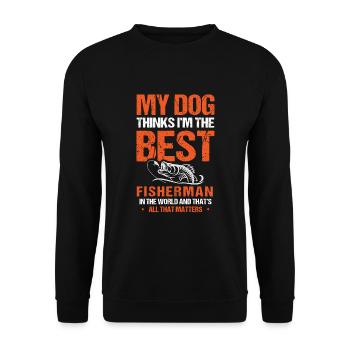 Propriétaires de chiens de pêche Amoureux des chiens Entonnoir de pêche parfait - Sweat-shirt Unisexe - noir - Devant - Alina (178cm) & Michal (187cm)