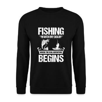 Propriétaires de chiens de pêche Amoureux des chiens Entonnoir de pêche parfait - Sweat-shirt Unisexe - noir - Devant - Alina (178cm) & Michal (187cm)