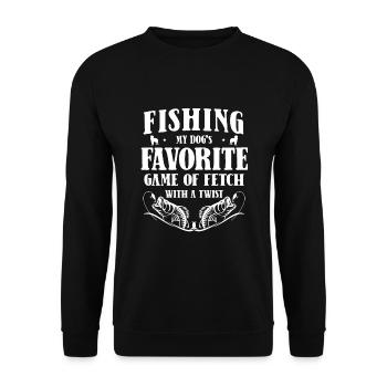 Angeln Hundebesitzer Hundeliebhaber Perfect Fishing Funn - Unisex Pullover - Schwarz - Vorne - Alina (178cm) & Michal (187cm)