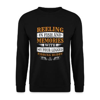 Angeln Hundebesitzer Hundeliebhaber Perfect Fishing Funn - Unisex Pullover - Schwarz - Vorne - Alina (178cm) & Michal (187cm)