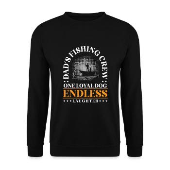 Angeln Hundebesitzer Hundeliebhaber Perfect Fishing Funn - Unisex Pullover - Schwarz - Vorne - Alina (178cm) & Michal (187cm)