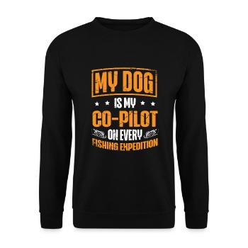 Angeln Hundebesitzer Hundeliebhaber Perfect Fishing Funn - Unisex Pullover - Schwarz - Vorne - Alina (178cm) & Michal (187cm)