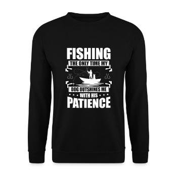 Angeln Hundebesitzer Hundeliebhaber Perfect Fishing Funn - Unisex Pullover - Schwarz - Vorne - Alina (178cm) & Michal (187cm)