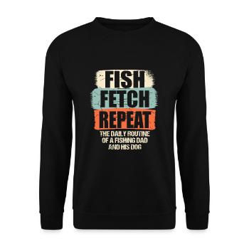 Propriétaires de chiens de pêche Amoureux des chiens Entonnoir de pêche parfait - Sweat-shirt Unisexe - noir - Devant - Alina (178cm) & Michal (187cm)