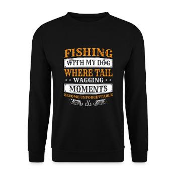 Angeln Hundebesitzer Hundeliebhaber Perfect Fishing Funn - Unisex Pullover - Schwarz - Vorne - Alina (178cm) & Michal (187cm)