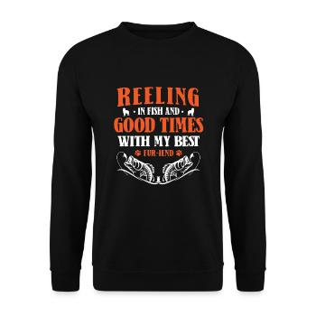 Propriétaires de chiens de pêche Amoureux des chiens Entonnoir de pêche parfait - Sweat-shirt Unisexe - noir - Devant - Alina (178cm) & Michal (187cm)
