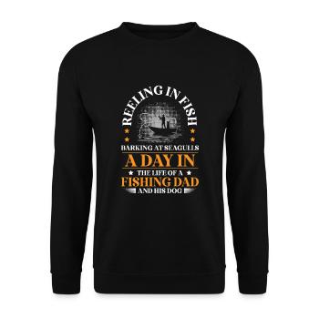 Propriétaires de chiens de pêche Amoureux des chiens Entonnoir de pêche parfait - Sweat-shirt Unisexe - noir - Devant - Alina (178cm) & Michal (187cm)