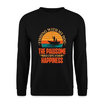 Propriétaires de chiens de pêche Amoureux des chiens Entonnoir de pêche parfait - Sweat-shirt Unisexe - noir - Devant - Alina (178cm) & Michal (187cm)