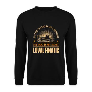 Angeln Hundebesitzer Hundeliebhaber Perfect Fishing Funn - Unisex Pullover - Schwarz - Vorne - Alina (178cm) & Michal (187cm)