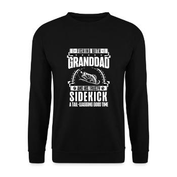 Angeln Großvater Großvater Fischer Enkel Lustig - Unisex Pullover - Schwarz - Vorne - Alina (178cm) & Michal (187cm)
