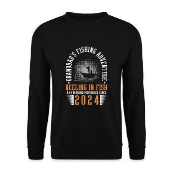 Angeln Großvater Großvater Fischer Enkel Lustig - Unisex Pullover - Schwarz - Vorne - Alina (178cm) & Michal (187cm)