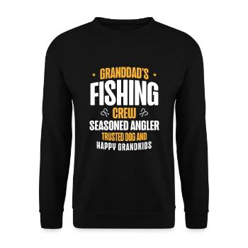 Fishing Granddad Grandpa Fisherman Grandkid Funny - Unisex Sweatshirt - black - Front - Alina (178cm) & Michal (187cm)