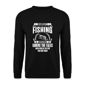 Angeln Großvater Großvater Fischer Enkel Lustig - Unisex Pullover - Schwarz - Vorne - Alina (178cm) & Michal (187cm)
