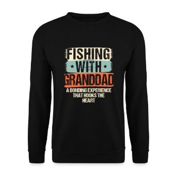 Angeln Großvater Großvater Fischer Enkel Lustig - Unisex Pullover - Schwarz - Vorne - Alina (178cm) & Michal (187cm)