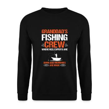 Angeln Großvater Großvater Fischer Enkel Lustig - Unisex Pullover - Schwarz - Vorne - Alina (178cm) & Michal (187cm)
