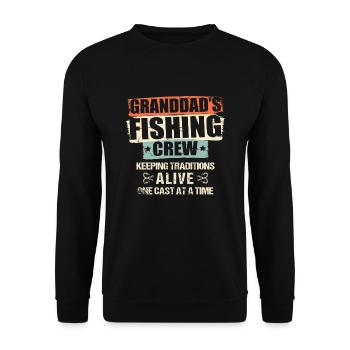 Angeln Großvater Großvater Fischer Enkel Lustig - Unisex Pullover - Schwarz - Vorne - Alina (178cm) & Michal (187cm)