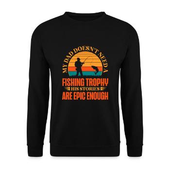 Pêche Papa Papa Pêcheur Childern Drôle Poisson Alors - Sweat-shirt Unisexe - noir - Devant - Alina (178cm) & Michal (187cm)