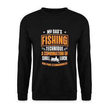 Pêche Papa Papa Pêcheur Childern Drôle Poisson Alors - Sweat-shirt Unisexe - noir - Devant - Alina (178cm) & Michal (187cm)