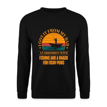 Pêche Papa Papa Pêcheur Childern Drôle Poisson Alors - Sweat-shirt Unisexe - noir - Devant - Alina (178cm) & Michal (187cm)