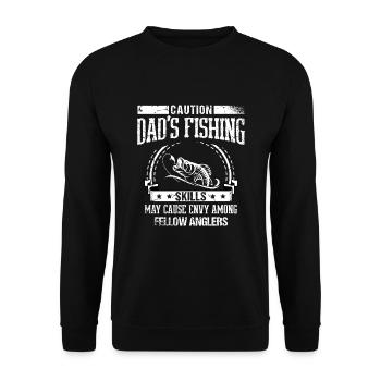 Pêche Papa Papa Pêcheur Childern Drôle Poisson Alors - Sweat-shirt Unisexe - noir - Devant - Alina (178cm) & Michal (187cm)